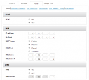 Netgear 6100D LAN Settings Page