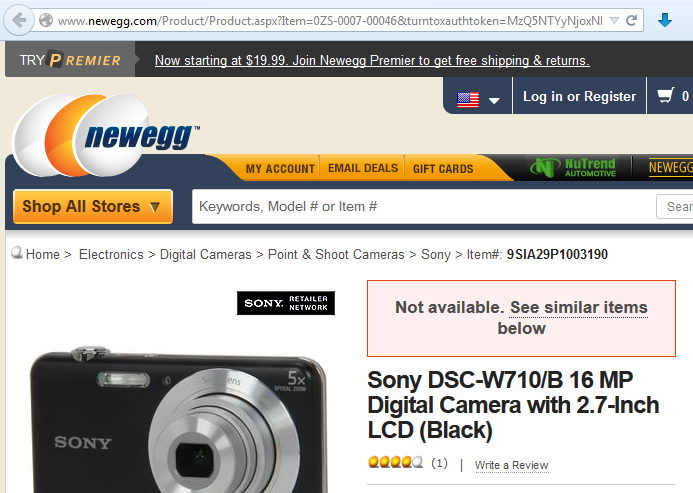 Newegg Random Sony Camera